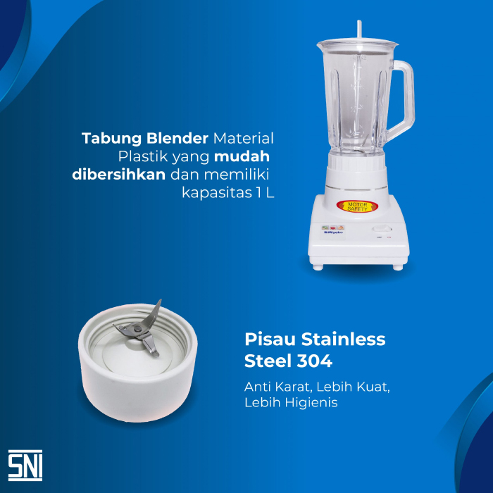Miyako Blender Plastik 1 liter 3in1 - BL102PL | BL-102 PL